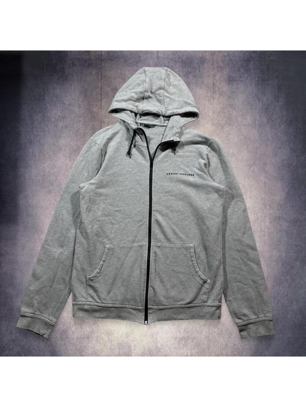 Armani Exchange gray full zip up hoodie